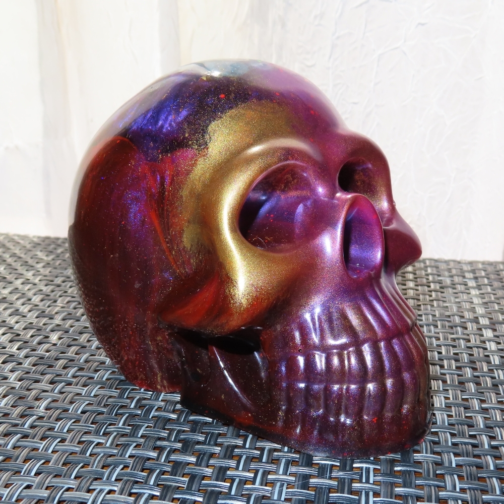 Rose Pink and Bronze Skull Decor